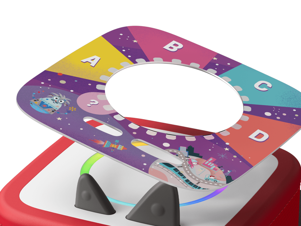 Quizzles: All About Technology - ToniePlay Game and a red toniebox 2 audio player for kids