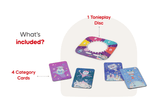 Quizzles: All About Technology - ToniePlay Game includes 1 disc and 4 category cards