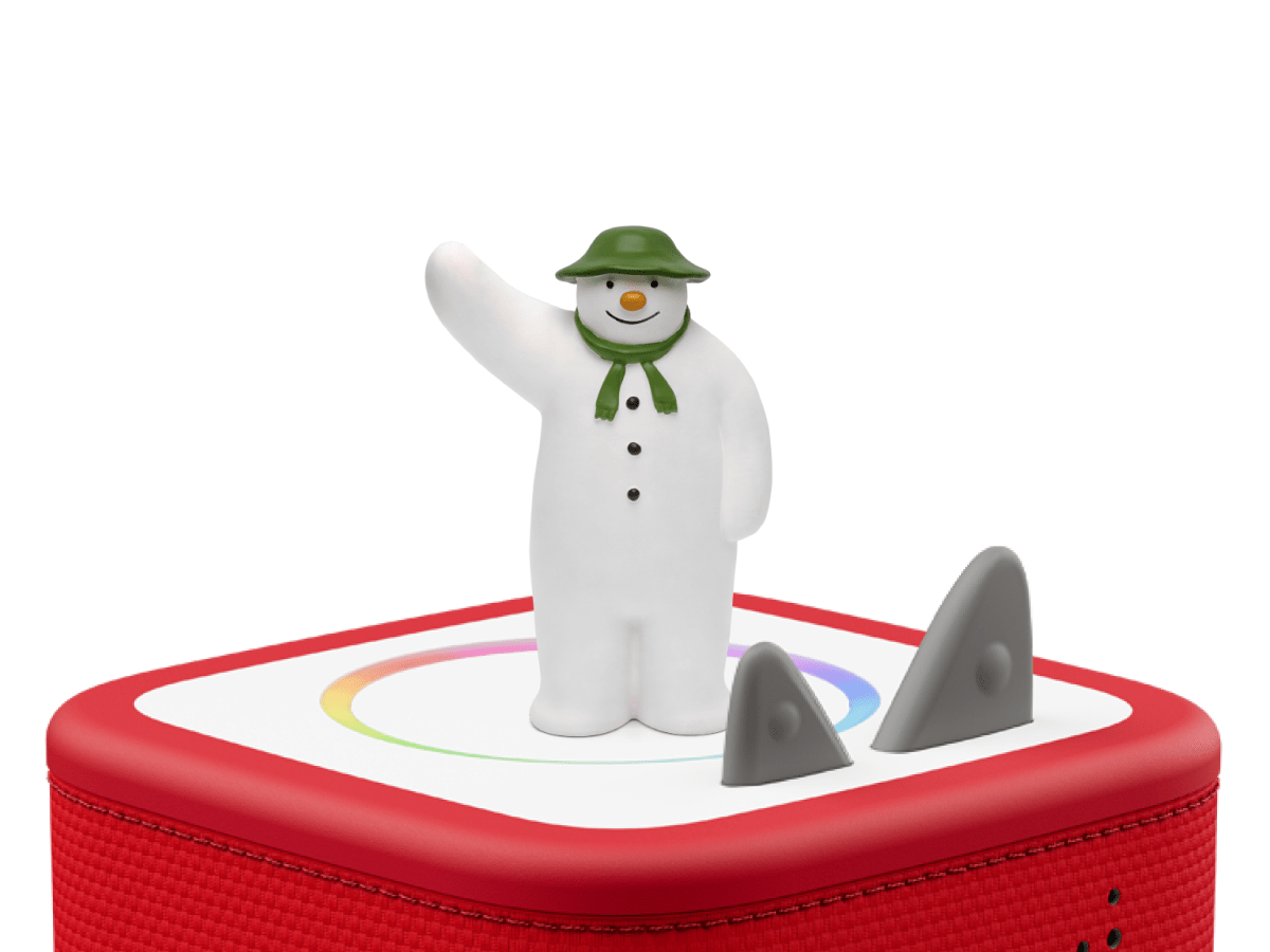 The Snowman & the Snow Dog Tonie on a Red Toniebox