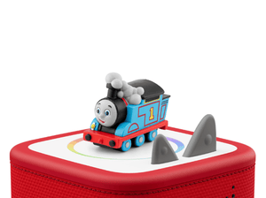 Thomas the train on a red Toniebox 2 ready to play audio stories and songs