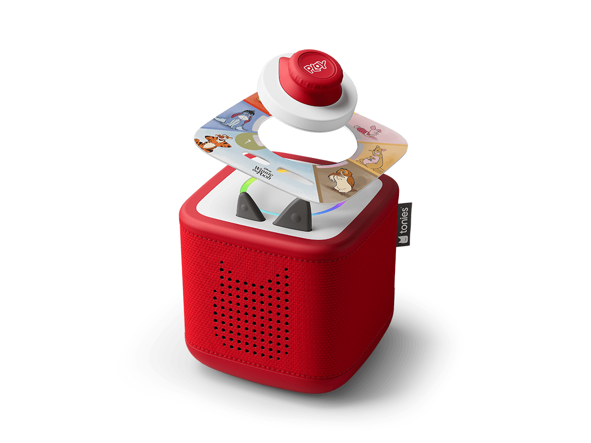 Disney Winnie The Pooh - Tigger's Mix-Up Fix-Up Tonieplay disc and a red toniebox 2 audio player for kids