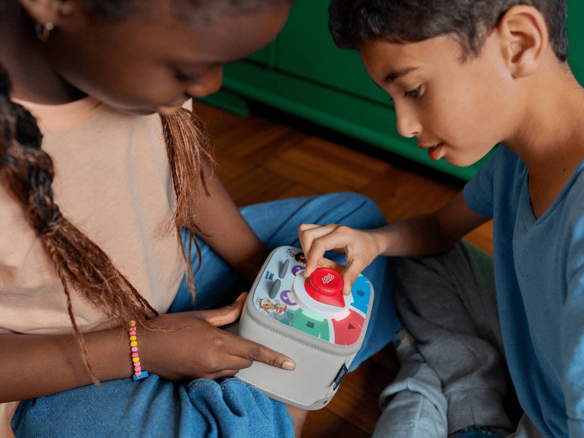 Kids Playing With A Red Toniebox 2 And Time Academy Toniplay