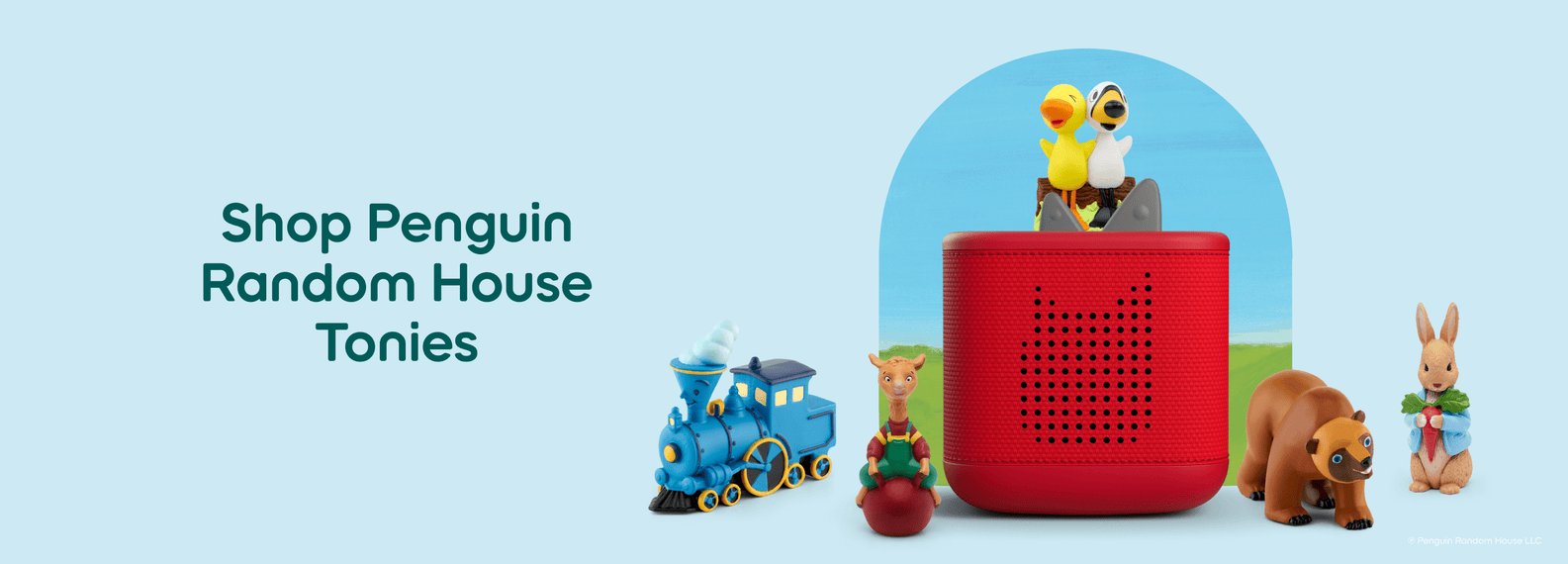 Penguin Random House Tonies with a red Toniebox 2