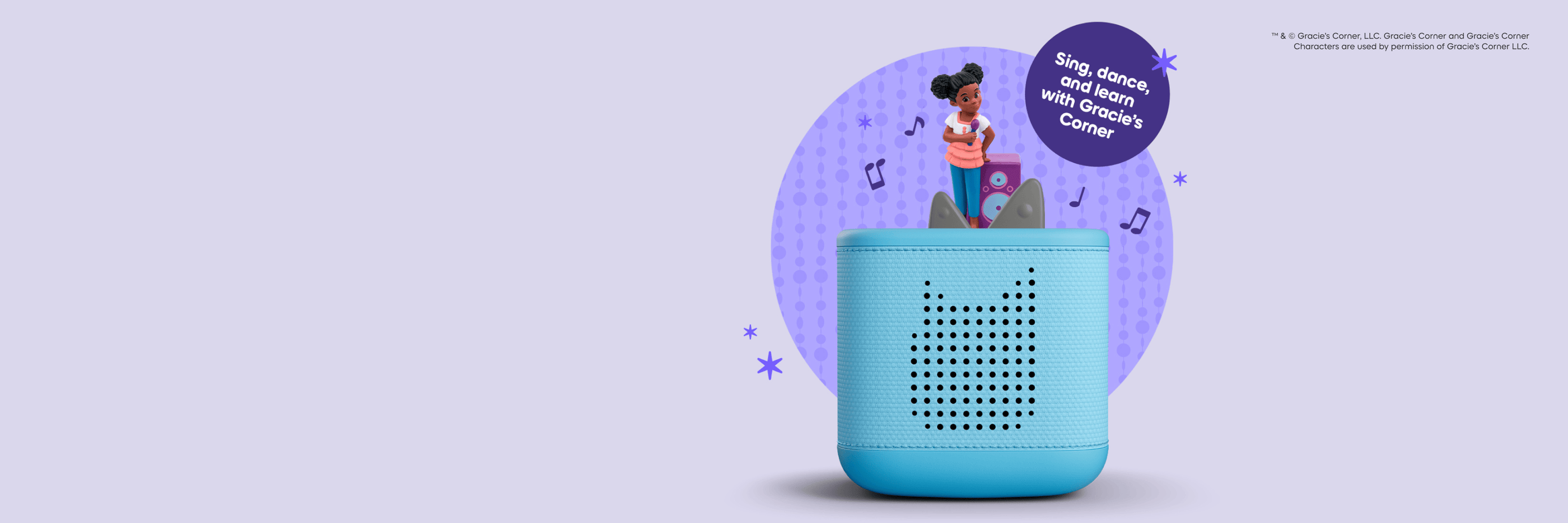 Gracie's Corner Tonie on a blue Toniebox 2