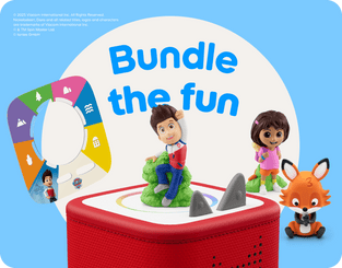 Bundle the fun with a Tonieplay game, Tonies, and red Toniebox 2