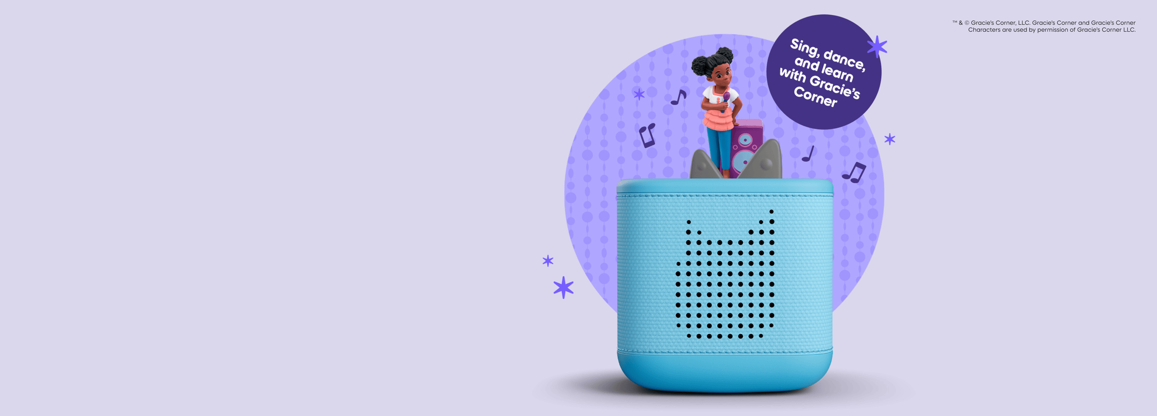 Gracie's Corner Tonie on a blue Toniebox 2