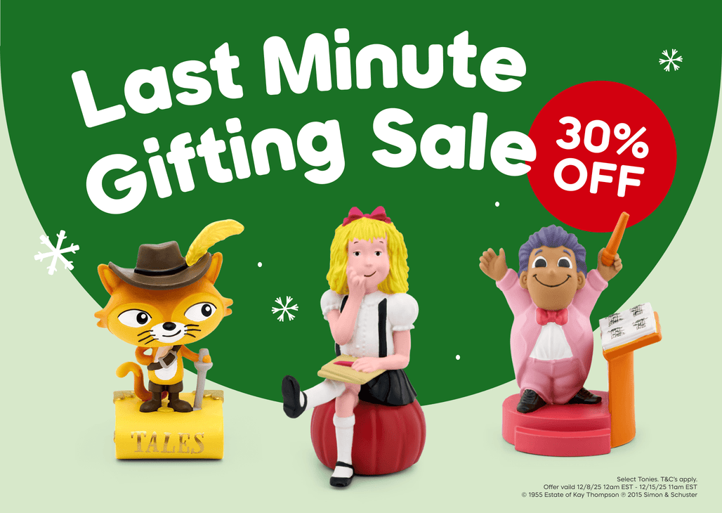 collection of Tonies with the text 'Last Minute Gifting Sale 30% Off"