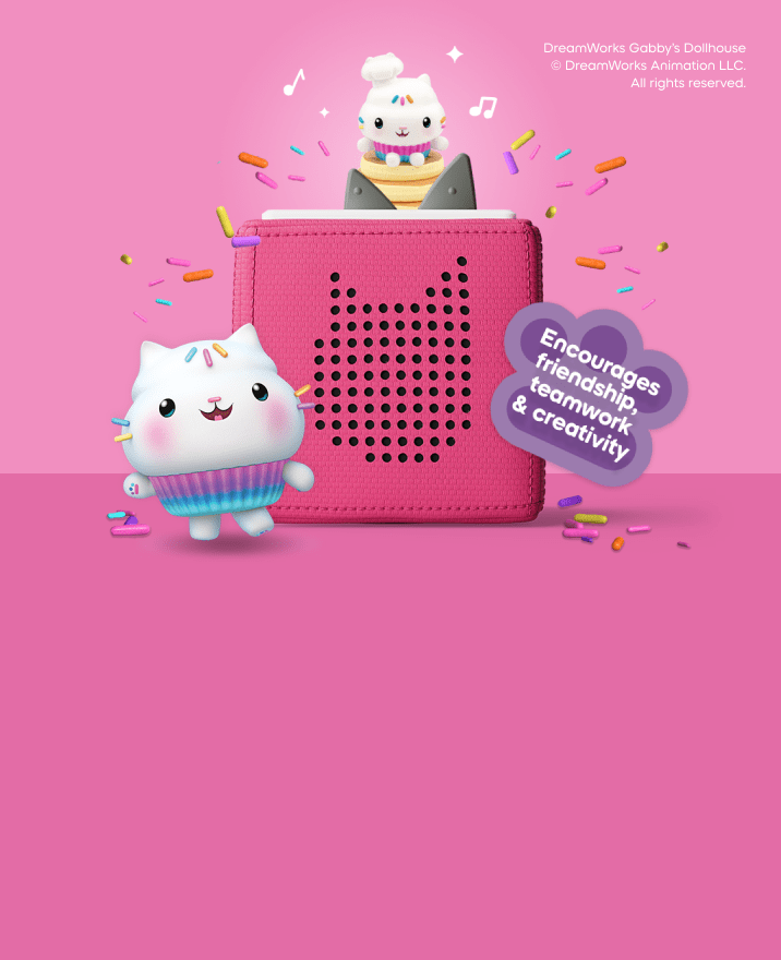 Shop the Gabby's Dollhouse: Cakey Cat Tonie with a Toniebox encourages friendship, teamwork, and creativity!
