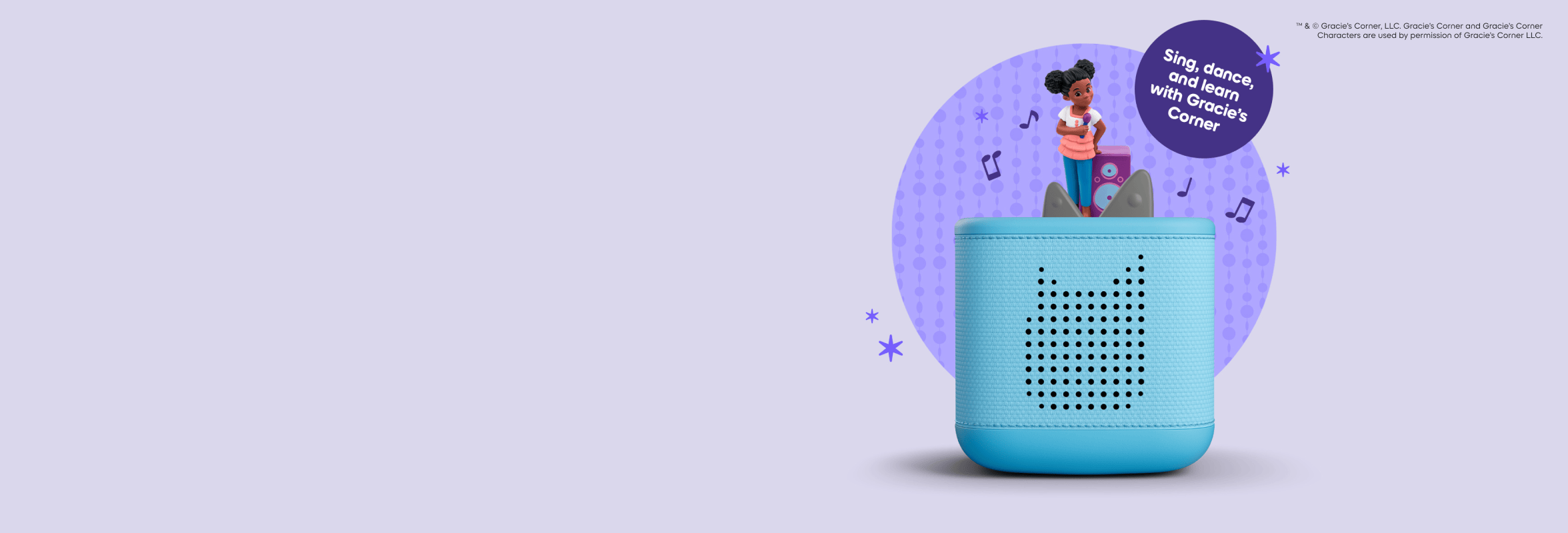 Gracie's Corner Tonie on a blue Toniebox 2