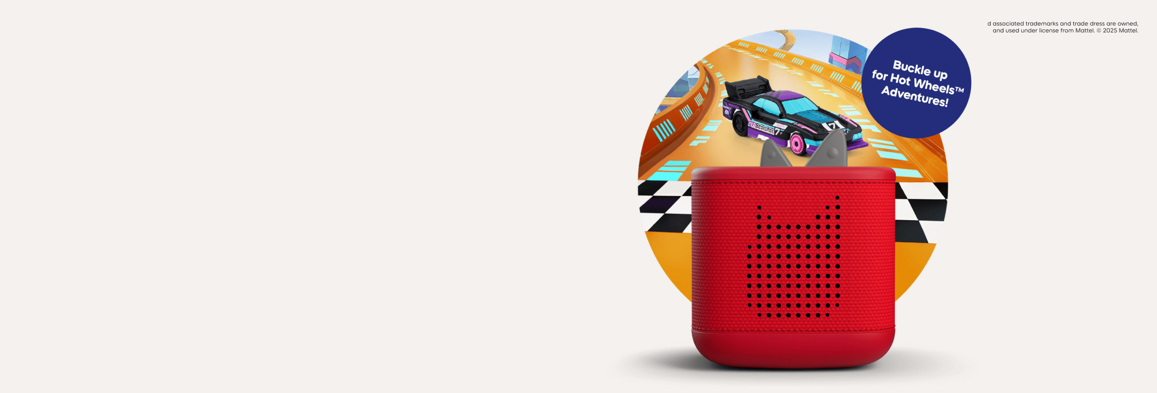 Red Toniebox 2 with Hot Wheels Tonie