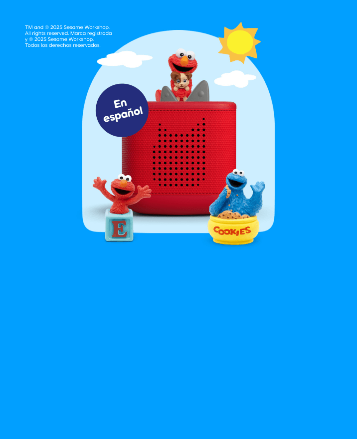 Elmo and Cookie Monster Tonies with red Toniebox 2