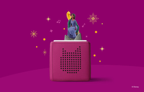 disney wish tonie on a purple toniebox with star doodles