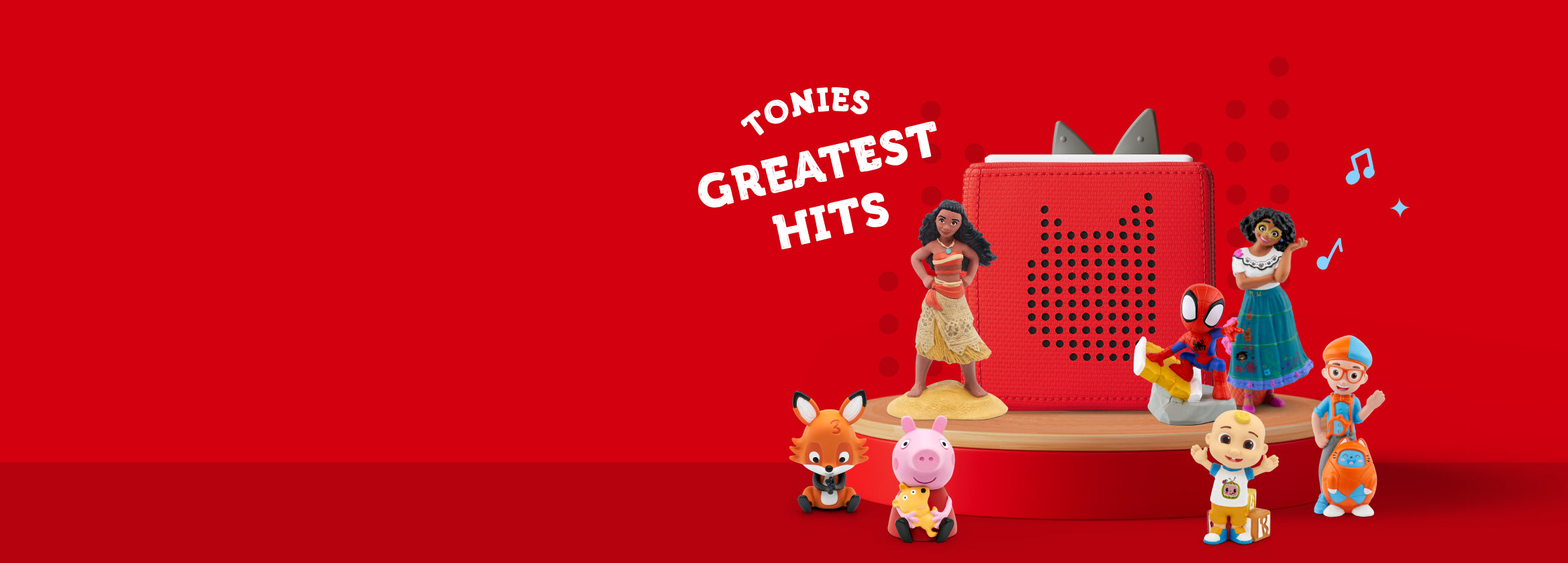 Greatest Hits Tonies and a red toniebox