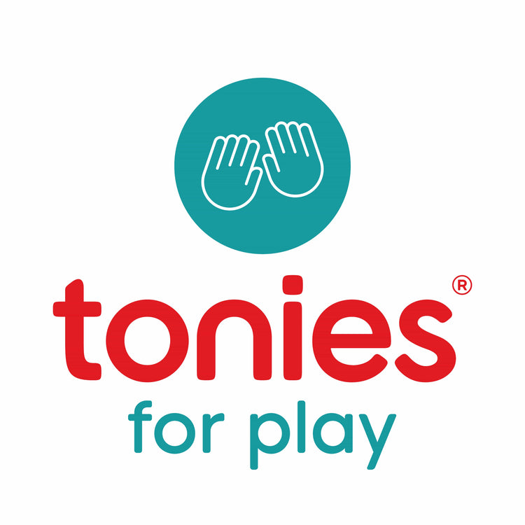 tonies for play logo with a pair of hands on a while background