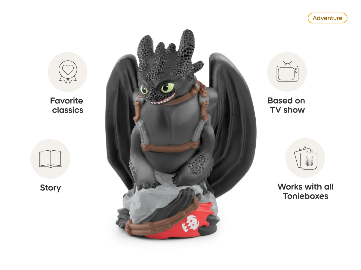 	
How to Train Your Dragon-Toothless Tonie audio figurine from the adventure category, inspiring audio journeys and imaginative play