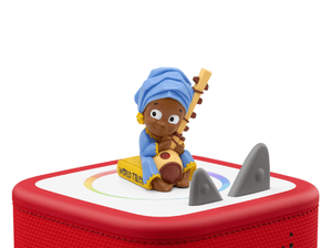 Worldwide Tales: West African Tales Tonie on a Red Toniebox