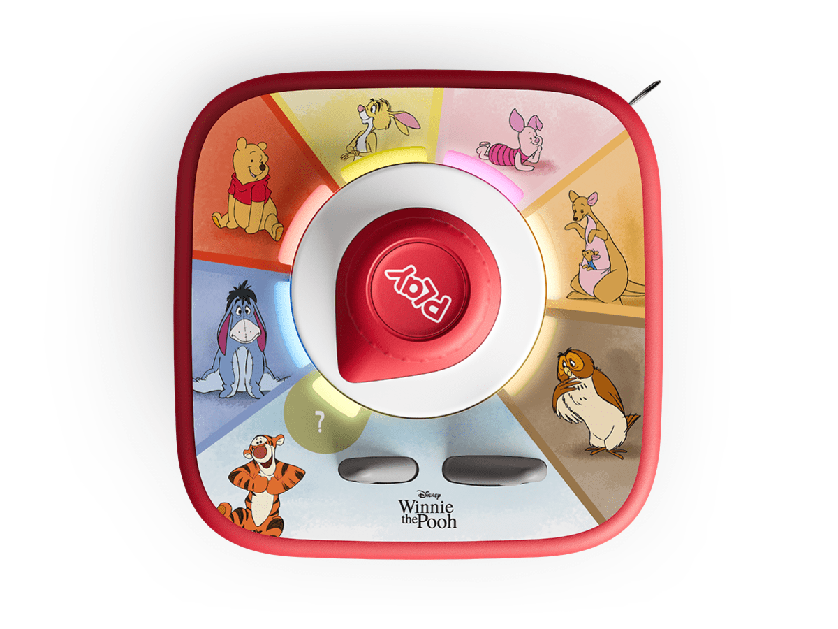 Top View of Toniebox 2 with Winnie the Pooh tonieplay game and Tonieplay Controller