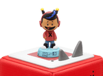 Xavier Riddle Tonie on a red Toniebox