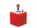 Full View of Xavier Riddle Tonie on a red Toniebox