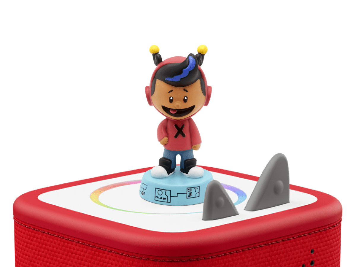 Xavier Riddle Tonie on a Red Toniebox