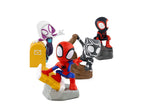 Spider-Man Tonies with various poses on a white background