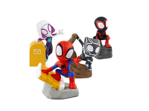 Spider-Man Tonies with various poses on a white background