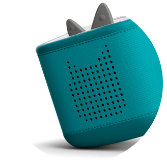 front tilted view of a tropical teal toniebox 2