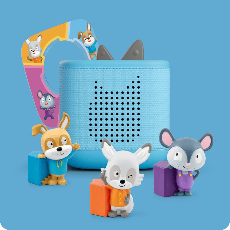 Lalalinos Tonies and Tonieplay Game with a blue Toniebox 2