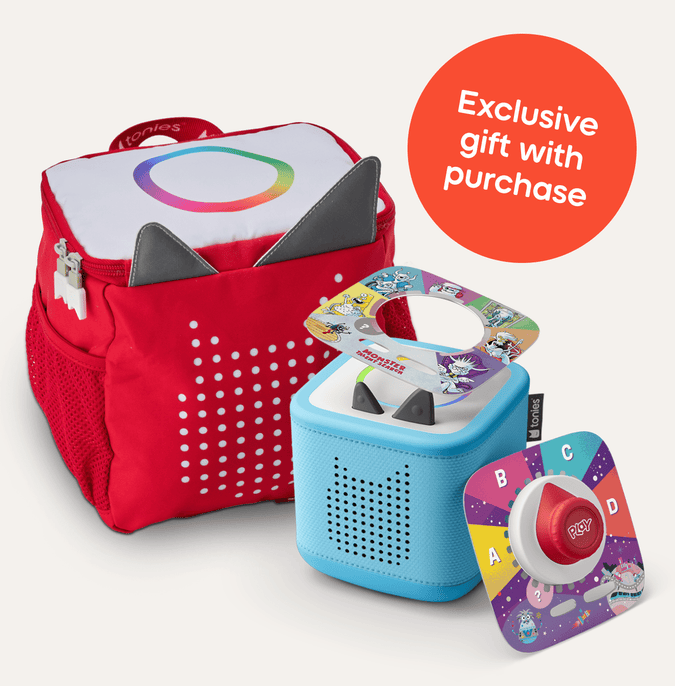 Exclusive gift with pre-order bundle purchase. Toniebox 2 and Tonieplay games with exclusive backpack