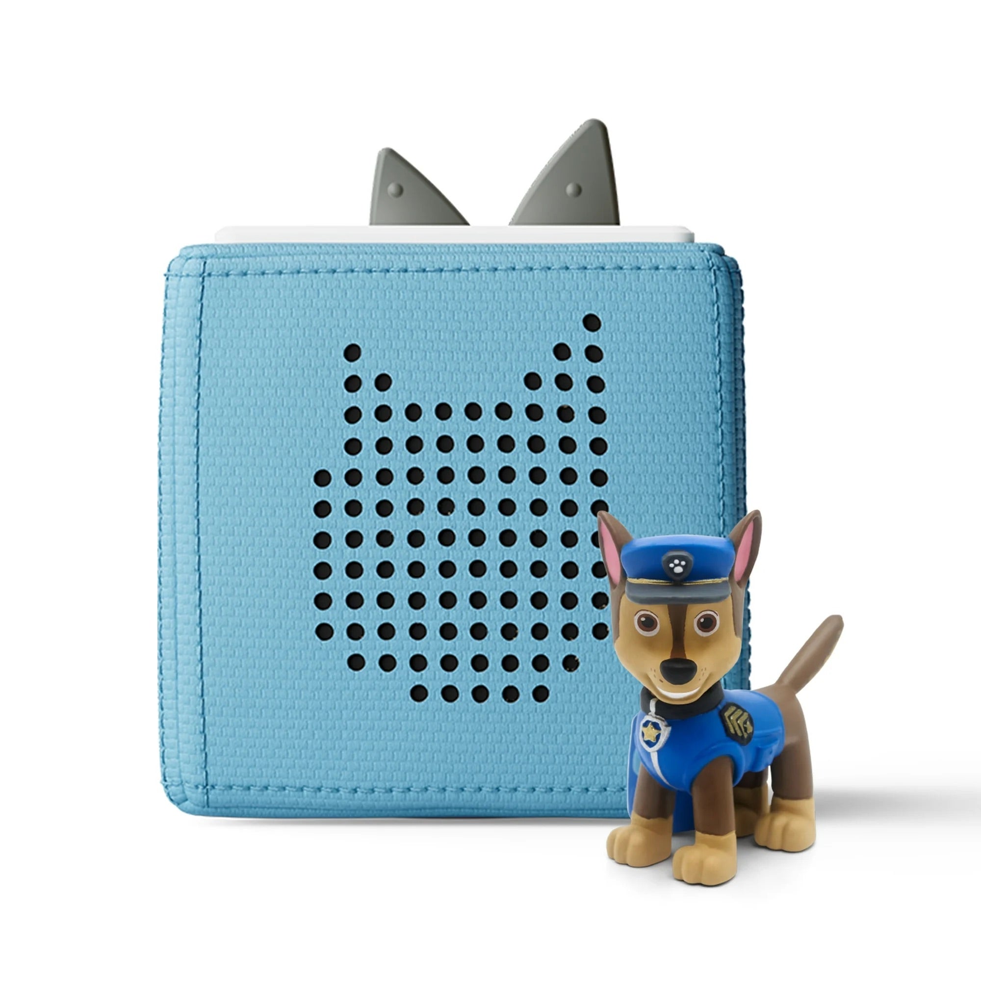 paw patrol chase tonie with a blue toniebox