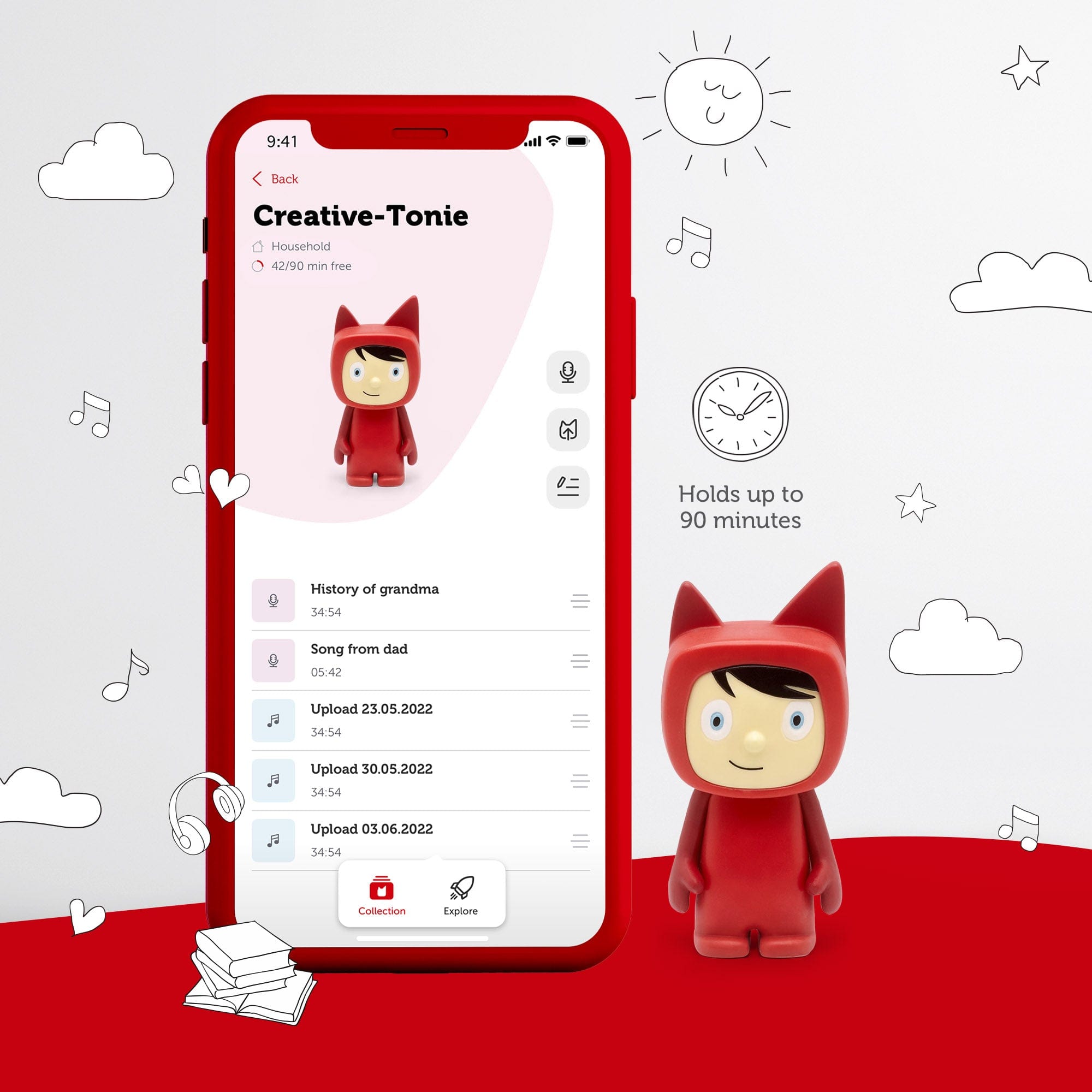  Tonies Creative Audio Character - Red/Light : Toys & Games